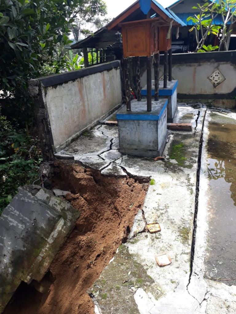 Senderan Jebol di Banjar Sidan Kawan, Desa Belok Sidan, Kecamatan Petang Tanggal 30 Januari 2023